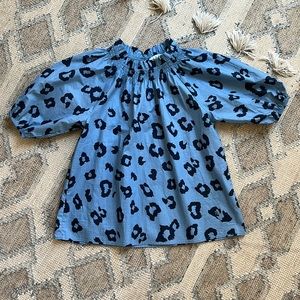 New with Tags! THML blue leopard print top. XS